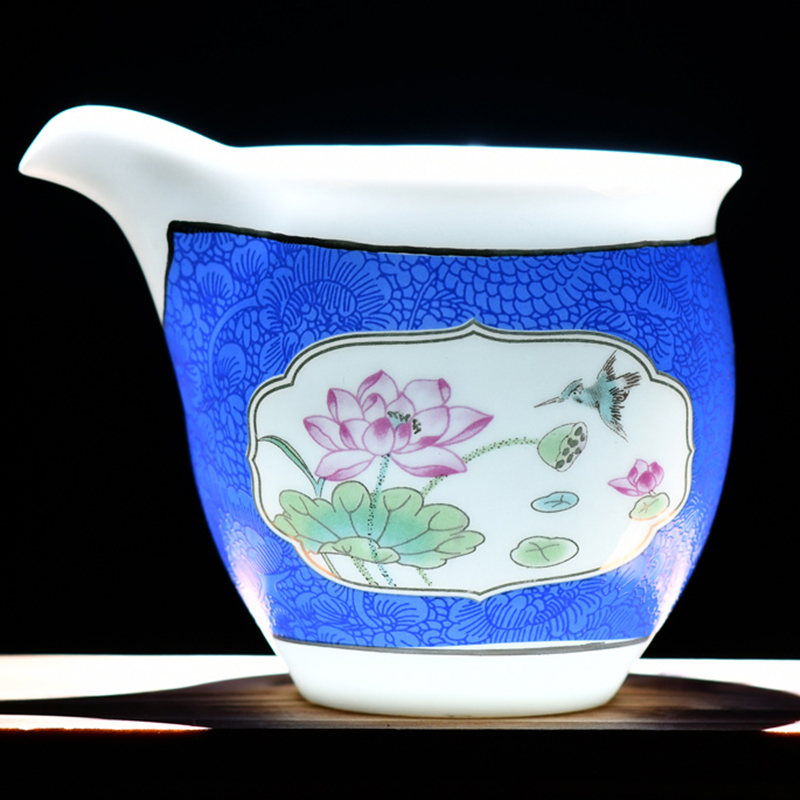 Kung fu tea set archduke fair keller cup ceramic enamel Japanese household contracted points tea tea tea sea move