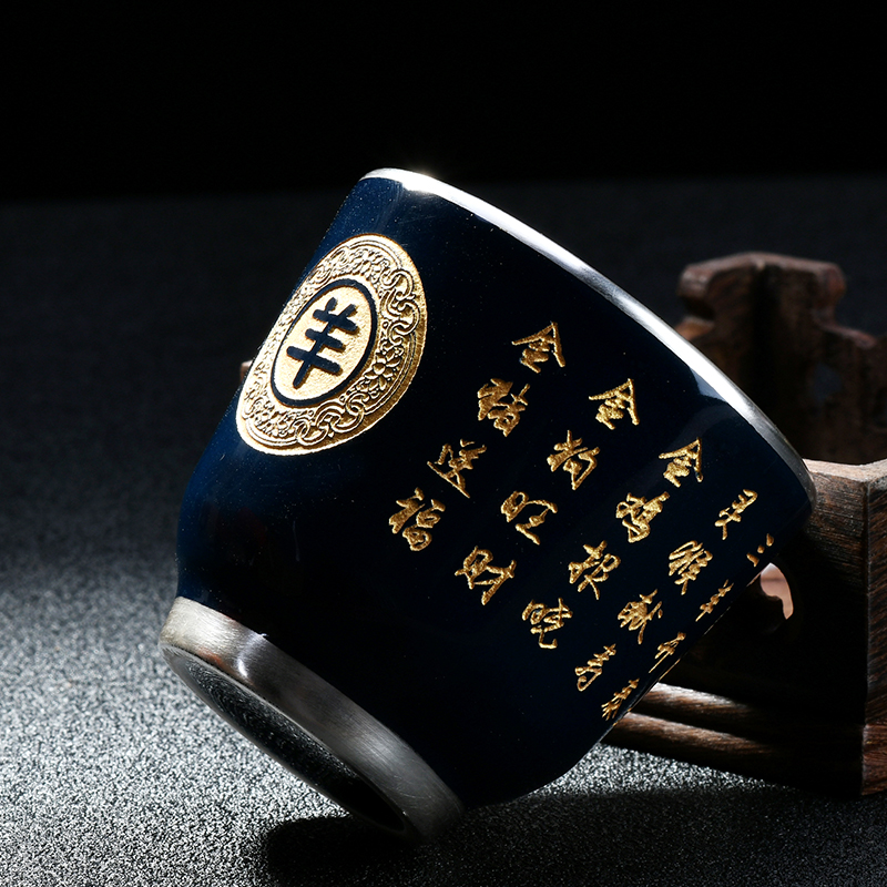 The Master cup single CPU benmingnian rat zodiac ceramic sample tea cup single lamp that kung fu tea bowl coppering. As silver cup