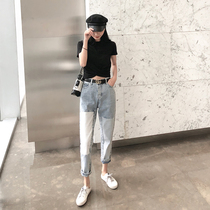 trendy 2022 women's summer high waist slim fit harem straight loose wide leg cec ninth daddy pants