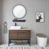Nordic light luxury bathroom cabinet combination Modern simple bathroom sink Wash basin Hand wash basin Smart bathroom set