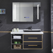Intelligent bathroom cabinet combination Nordic light luxury modern simple bathroom sink washbasin Marble bathroom cabinet
