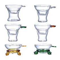 Qingmingxuan glass tea filter Fair cup special tea filter Heat-resistant tea leakage tea separator filter Tea partition tea ceremony accessories