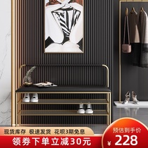 Light luxury shoe stool enter the door wear a shoe stool long stool soft bag creative home door can sit on a shoe cabinet sit on a stool