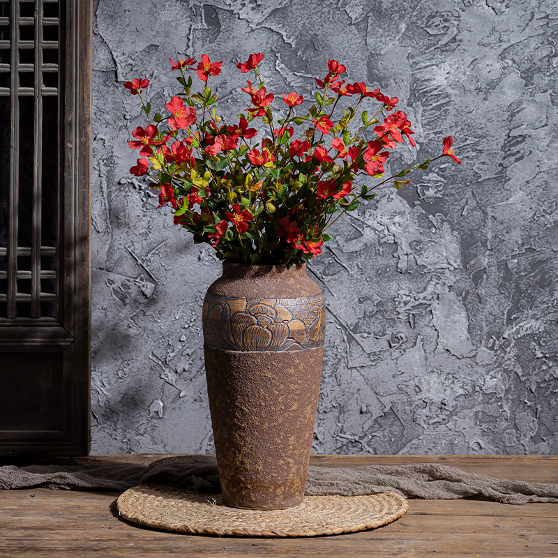 Ceramic POTS coarse pottery hand - carved restoring ancient ways do old dried flowers floret bottle place flower arranging home sitting room adornment
