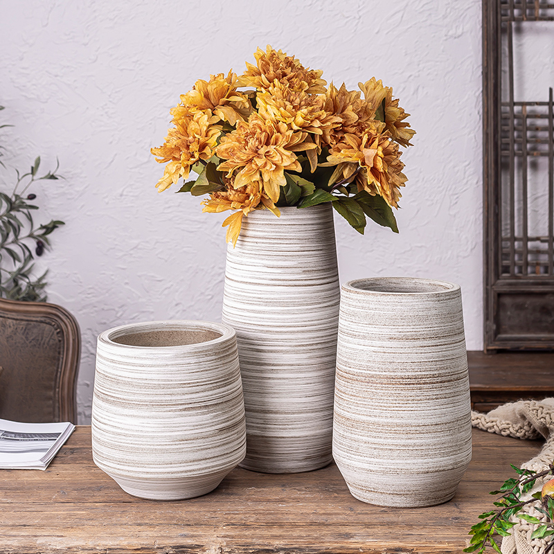 Dried flower vase furnishing articles flower arranging jingdezhen ceramic industry wind restoring ancient ways POTS to big sitting room ground flower implement European style