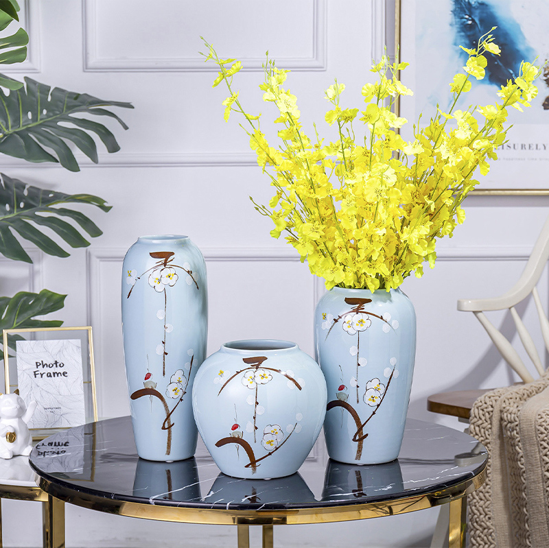 The Modern new Chinese vase household TV ark, porch place jingdezhen ceramic dry flower arranging flowers sitting room adornment