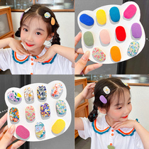 Summer baby broken hairclip does not hurt hair girl cute Bangar clip little girl hair card headgear baby fabric hair card