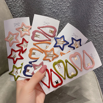 Color word clip female cute Japanese clip Candy color hair card Hyuna color duckbill clip love top clip headdress