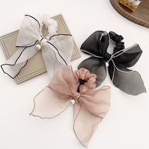 Advanced sense mesh yarn Pearl large intestine Hairband does not hurt hair bow headwear female Korean version of Super temperament Super fairy hair ornaments