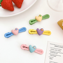 Candy color love duckbill clip summer sweet color hairclip girl cute side clip broken hairclip little girl headdress