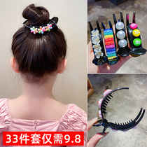 Rainbow sugar Korean grab clip girl Yafeng meatball head curler children cartoon hairclip girl Net red hair card