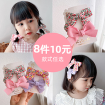 Broken flower bow headwear girl cute side hairpin children hairclip does not hurt hair little girl princess hair accessories female
