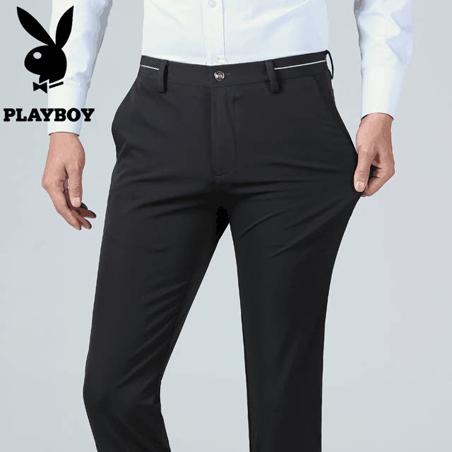 Playboy 2020 new men straight Slim trousers suit pants micro stretch pants suit male business suits Playboy 2020 new men straight Slim trousers suit pants micro stretch pants suit male business suits