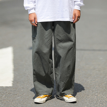 OFFBORD Day Tide Cards Ins work pants Fall pure color High waist loose straight cylinder wide leg casual long pants men