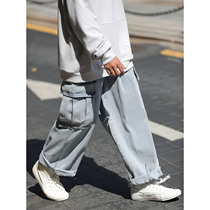 OFFBORD Day of the day cityboy Loose Straight Drum Jeans Men 2021 New Tide Cards Casual Pants Long Pants