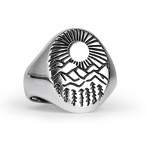 Original Design 925 Silver Personality Male Index Finger Ring Lukewarm Wind Single Adjustable Opening Small Crowdsourced Creative Gift Ring