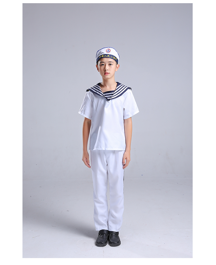 儿童小海军白色演出服装夏令营男童女童水手服军歌表演合唱舞蹈服