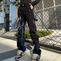 XINYINSU New Factor Guotide Pants Splash jeans Lax straight tube coloured casual pants without sex wear
