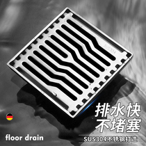 Thickened 304 stainless steel deodorant floor drain Toilet shower room Washing machine dual-use sewer insect artifact