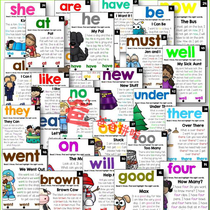 sight word high frequency word reading short essay Kindergarten background wall teaching aids card CVC story flash card