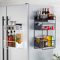 Kitchen supplies and household refrigerator rack side storage wall hanging side seasoning rack multi-layer magnetic suction non-punching