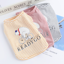 Boomey teddy pooch vest summer dress slim fit small dog pet kitty clothes cartoon striped sleeveless sweatshirt summer