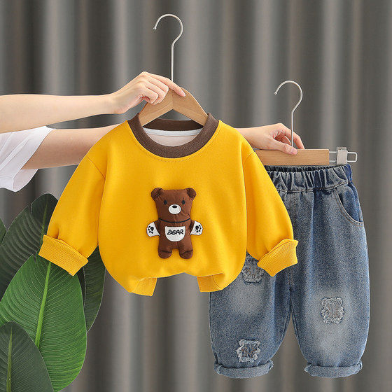 Boys autumn suit 2025 new style handsome children's sweatshirt jeans baby clothes two-piece set
Boys autumn suit 2025 new style handsome children's sweatshirt jeans baby clothes two-piece set