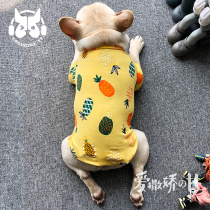 TT Spring Summer Loaded Pet Clothes Law Fighting lovers Pineapple Skirt Teddy Bibi Panda Pair two-leggattled T-shirt