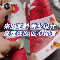 OW sneakers custom hand painted sneakers custom personalised graffiti custom sneakers makeover N-0281
