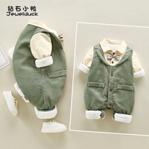 Baby autumn clothes out of the hugging clothes male 2 newborn one-piece clothes thin cotton baby clothes autumn harem wear 0-1 years old