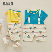 Super cute baby clothes short-sleeved baby boy one-piece summer thin section baby boy clothes summer clothes net red cute