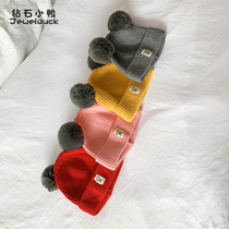 Baby autumn and winter wool hat Baby hat Ear cap Knitted hat Male and female baby warm hat Baby pullover hat