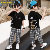 Balabala childrens summer dress new 2022 boys summer anti-mosquito pants two sets tide CUHK child summer short sleeves