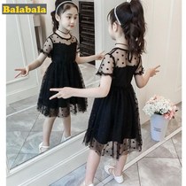 Ballabala girls summer dress 2022 new summer CUHK Childrens clothing foreign air girls yarn princess