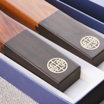 Moshe Zhai town ruler Solid wood paperweight Clearance Mahogany copper town ruler pressure paper Calligraphy supplies Metal acid branch wood inlaid copper sandalwood pressure rice paper town ruler Four treasures of Wenfang