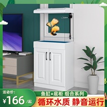 Shelf Aquarium Household One Large Medium and Small Goldfish Tank Shoe Cabinet Bottom Cabinet Free of Water Change Waterscape Craft Simple Model