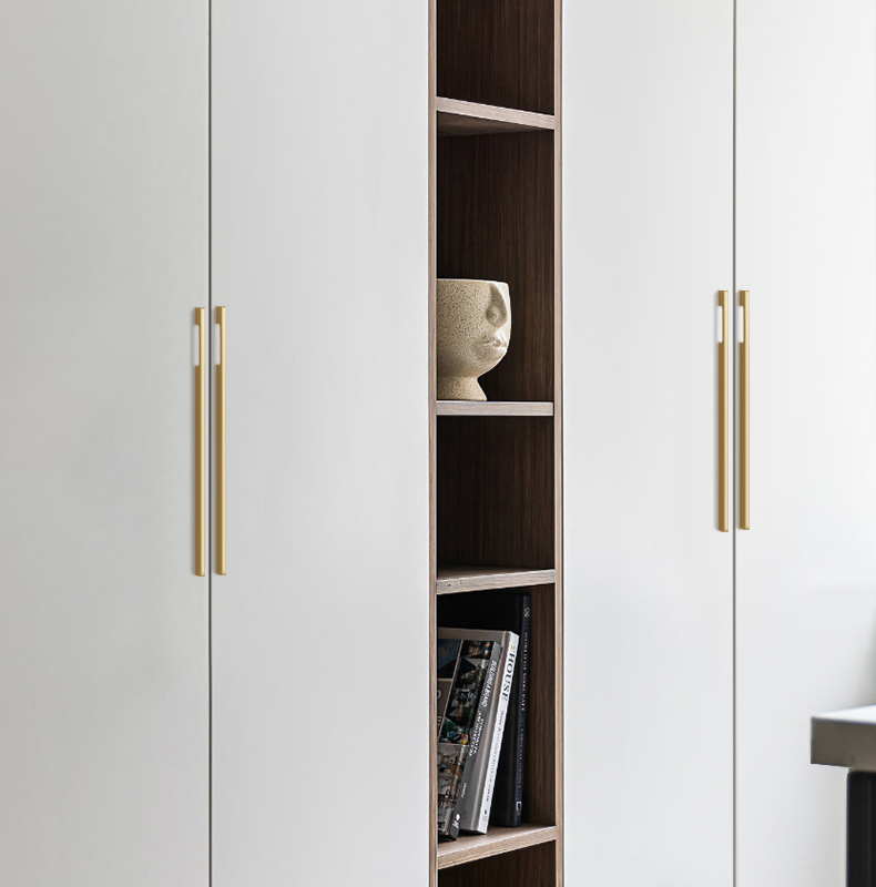 现代简约柜门拉手铝合金黑色加厚抽屉衣柜电视柜金色轻奢门把手