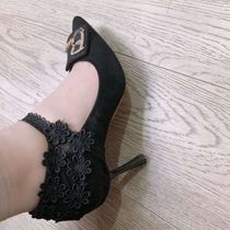 Lace heels high heels foot covers anti-drop artifact accessories straps heel mesh straps female fixed shoes accessories