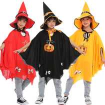 Halloween childrens performance costume Superman cloak Girl performance Magician witch Witch cloak suit Pumpkin