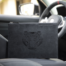 Handbags mens large capacity envelope leather handbag Hand bag business leisure tiger head embroidery mobile phone bag