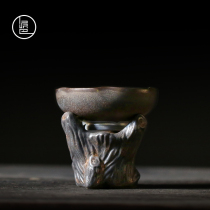 Clay Pai Peoples Golden Tea Leaf Leaking Ceramic Tea Filter Retro Filter Retro Filter Holder Gong Fu Tea Accessories Creative Personality