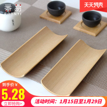 Towel cushion bamboo tea towel kung fu tea set accessories bamboo tea props round corner bamboo tea holder bamboo pieces tea restaurant