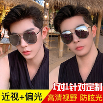 Sunglasses with degree myopia 2019 New Tide mens polarized sun glasses driving special glasses day and night