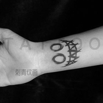 Tattoo stickers smiling face waterproof female and male trendy cool lasting original arm wrist neck dark black white net red models