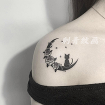 Tattoo stickers original dark series small fresh rose moon stars cat waterproof durable female net red 2022 new