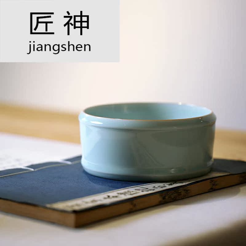 Gold silk writing brush washer powder celadon ceramics have a hall 】 【 writing brush washer water supplies four treasures of the study is the traditional Chinese painting brush calligraphy