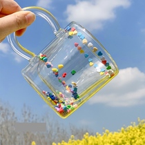 Three-eight Womens Day Gift water glass 2022 nets Red bursting Heart Pop Cup Home Office Creative Milk Cup