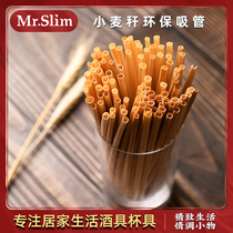 MrSlim natural degradable wheat straw straw wheat straw straw Straw Cocktail Straws Drink Straws