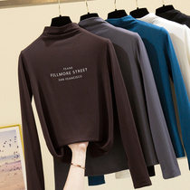 Half-height collar bottom shirt woman 2020 autumn winter new long sleeve t-shirt spring autumn 100 hitch-free inner lap mask blouses