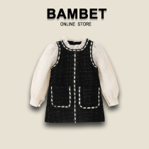 Italian BAMBET children childrens foreign style dress girls fashion fake two-piece autumn long sleeve skirt